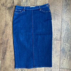Dittos Blue Stretch Denim 70s Pencil Skirt